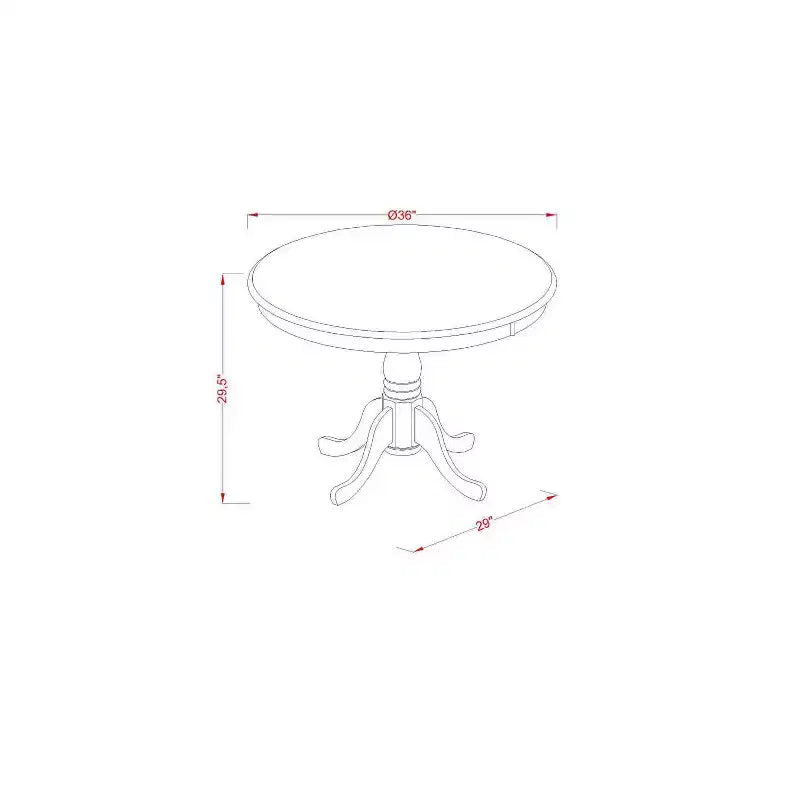 Ensemble de salle à manger bohème 5 pièces - Table ronde et 4 chaises Parsons - 91 cm - Blanc lin