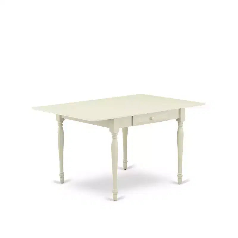5-Piece Linen White Finish Solid Wood Top Rectangular Dining Room Set (Seats-4)