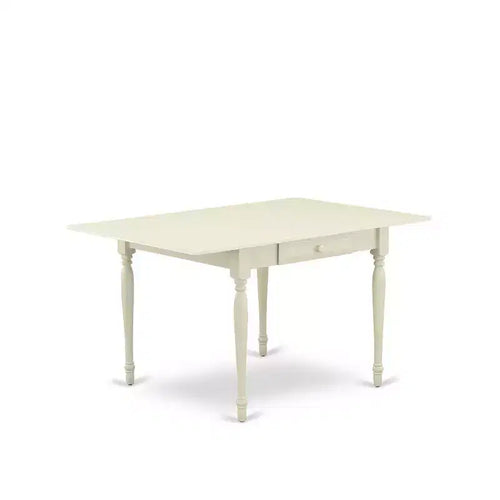 5-Piece Linen White Finish Solid Wood Top Rectangular Dining Room Set (Seats-4)