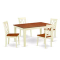 Rectangular Dining Table Set 54x66 Inch with Leaf & 4 Double X Back Chairs - HomeStock