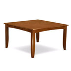 HomeStock Table de salle à manger 7 pièces avec plateau carré en bois massif finition marron selle et 6 chaises