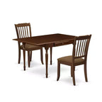 HomeStock 3-Piece Mahogany Finish Solid Wood Top With Dropleaf Dining Table Set for Small Spaces