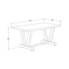 HomeStock Table de salle à manger 6 pièces rectangulaire en bois massif brossé blanc lin avec 1 banc et 4 chaises