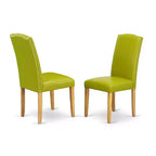 Ensemble de salle à manger HomeStock 3 pièces en chêne naturel marron avec plateau rectangulaire en bois massif et abattants