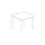 Ensemble de salle à manger carré - Table de cuisine de 36 pouces avec 2 chaises en lin - Finition chêne