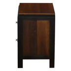 Table de chevet Royal Hampton 28 po fabriquée à la main, 2 tiroirs, motif de bois élégant, poignées carrées, brun noyer