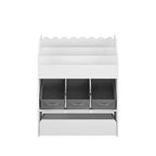 Étagère à livres pour enfants avec 3 bacs de rangement en tissu et tiroir, organisateur de jouets pour tout-petings, bibliothèque, blanc - ModernLuxe