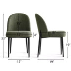 Lot de 2 chaises de salle à manger rembourrées, chaises de cuisine en lin avec pieds en métal, chaises d'appoint modernes sans accoudoirs pour salle à manger - Panipeachy