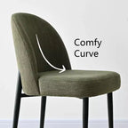 Lot de 2 chaises de salle à manger rembourrées, chaises de cuisine en lin avec pieds en métal, chaises d'appoint modernes sans accoudoirs pour salle à manger - Panipeachy