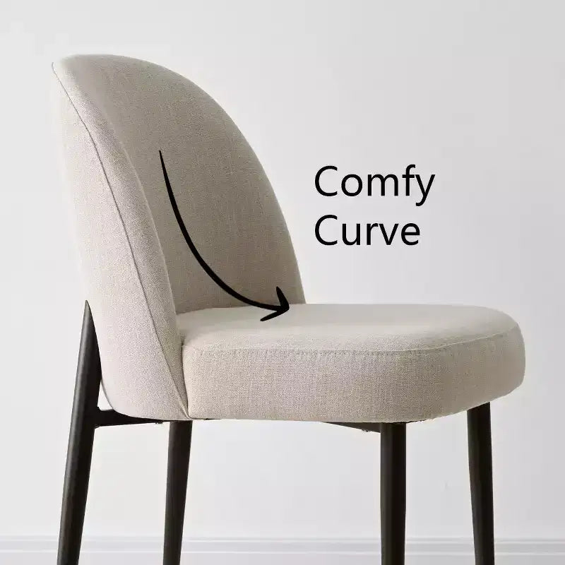 Lot de 2 chaises de salle à manger rembourrées, chaises de cuisine en lin avec pieds en métal, chaises d'appoint modernes sans accoudoirs pour salle à manger - Panipeachy