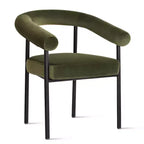 Lot de 4 Chaises de Salle à Manger en Velours Rembourré avec Accoudoirs, Chaises de Cuisine Modernes à Dossier Courbé, Fauteuil de Salle à Manger - Panipeachy