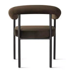 Lot de 4 Chaises de Salle à Manger en Velours Rembourré avec Accoudoirs, Chaises de Cuisine Modernes à Dossier Courbé, Fauteuil de Salle à Manger - Panipeachy