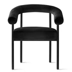 Lot de 4 Chaises de Salle à Manger en Velours Rembourré avec Accoudoirs, Chaises de Cuisine Modernes à Dossier Courbé, Fauteuil de Salle à Manger - Panipeachy