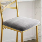 Lot de 4 tabourets de bar, tabourets de bar hauteur comptoir avec assise rembourrée en PU, chaises de bar de cuisine avec cadre en métal de 66 cm avec dossier en X et repose-pieds