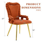 Lot de 2 Chaises de Salle à Manger Modernes en Velours avec Pieds en Métal, Chaises d'Appoint Rembourrées pour Cuisine, Salle à Manger ou Salons-Panipeachy