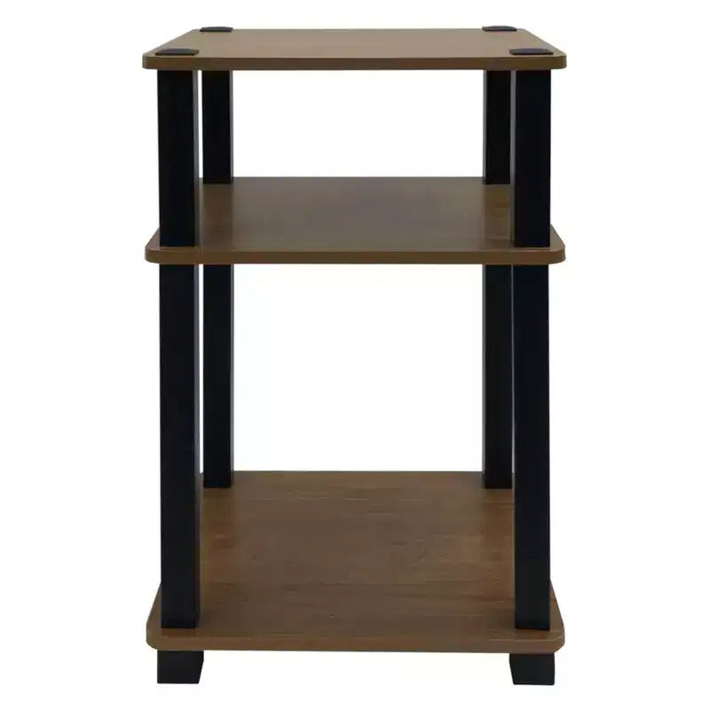 Table d'appoint à 3 étagères Redmon, meuble de rangement autoportant, grain de bois de chêne