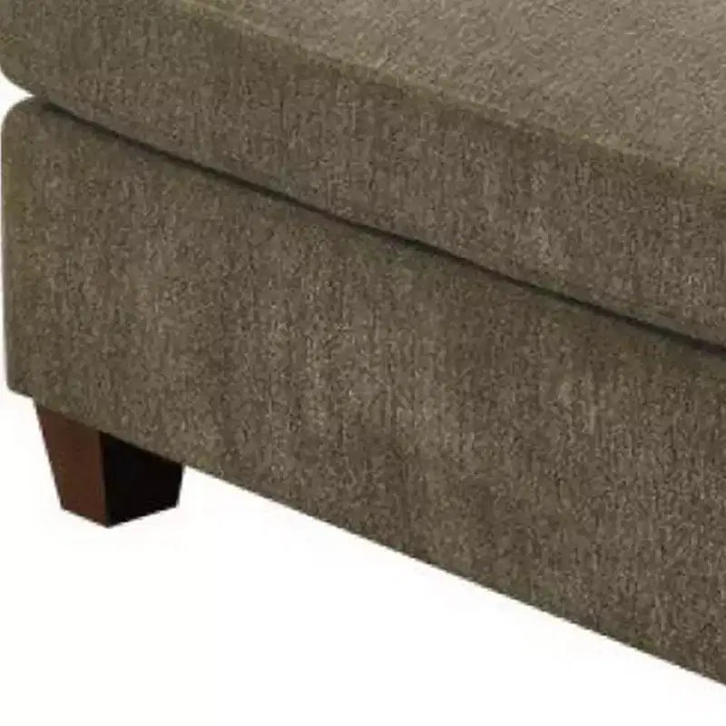 Royal Hampton pouf en bois rembourré de tissu de 37 pouces, marron taupe