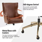 Chaise de bureau Gonzalo en cuir véritable avec dossier haut|ARTFUL LIVING DESIGNS