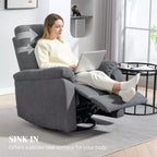 Fauteuil inclinable, fauteuil pivotant large, canapé une place surrembourré avec ressorts ensachés, repose-pieds, montage rapide