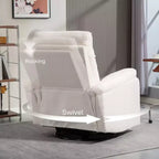 Fauteuil inclinable, fauteuil pivotant large, canapé une place surrembourré avec ressorts ensachés, repose-pieds, montage rapide