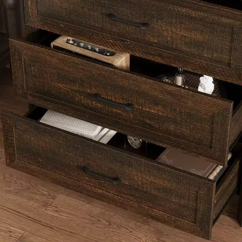 Famapy Table de Chevet de Ferme avec Tiroirs Commode de Chevet à 3 Tiroirs