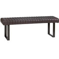 Crestview Collection 52 in. Brown Upholstered Accent Bench with Black Iron Frame