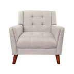 Fauteuil moderne, Fauteuil d'appoint pour salon, Fauteuil capitonné avec pieds fuselés en bois, Canapé de lecture confortable pour chambre, Beige
