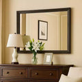 Royal Hampton 45 Inch Rectangular Wooden Frame Contemporary Mirror, Gray