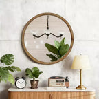 Miroir mural rond GDFStudio Meigs 23,62 po, style mi-siècle, avec cadre en bois