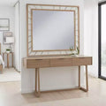 Royal Hampton Decorative Accent Mirror, 39 Inch Glam Gold Plated Metal Frame