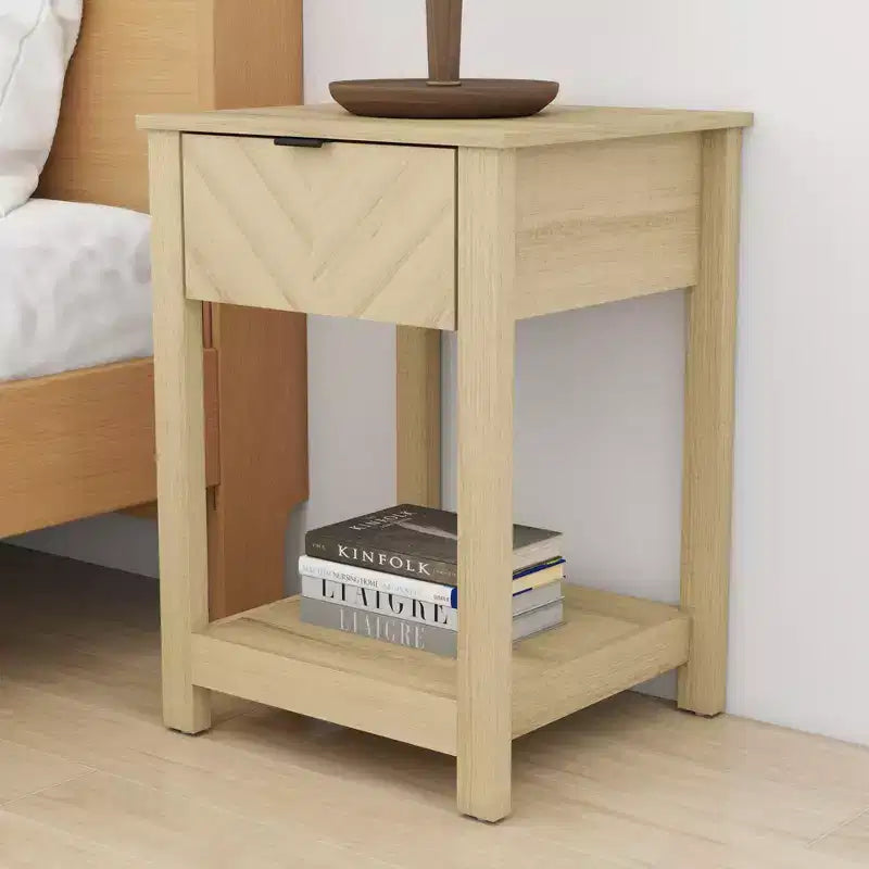 Table de chevet à 1 tiroir et étagère ouverte Galano 16,5 L x 15,4 P x 23,2 H