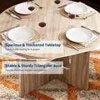 Table à manger ronde pour 4 personnes, table de cuisine en bois de 43 pouces avec base en croix, table de dîner moderne, table de petit-déjeuner pour salle à manger et salon, sans chaise
