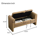 Banc de rangement TUYOHW Teddy, banc ottoman bout de lit de 150 cm avec accoudoirs et rangement, ottoman pour chambre à coucher, salon, couloir