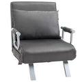 Single Person Folding 5 Position Convertible Sofa Bed Sleeper Chair Chaise Lounge Couch w/Pillow & Steel Frame