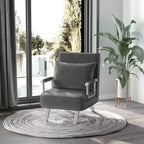 Canapé-Lit Pliant Convertible 5 Positions pour une Personne Fauteuil Chaise Longue avec Oreiller et Cadre en Acier
