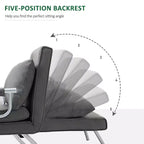 Canapé-Lit Pliant Convertible 5 Positions pour une Personne Fauteuil Chaise Longue avec Oreiller et Cadre en Acier