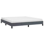 Bed Frame Dark Gray Velvet (100% polyester), plywood, engineered wood