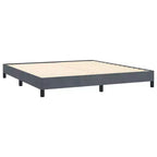 Cadre de lit Velours gris foncé (100 % polyester), contreplaqué, bois composite