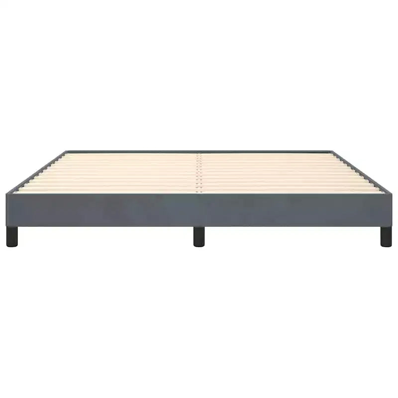 Cadre de lit Velours gris foncé (100 % polyester), contreplaqué, bois composite