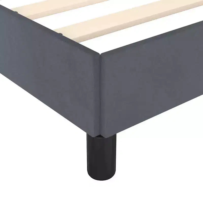 Cadre de lit Velours gris foncé (100 % polyester), contreplaqué, bois composite