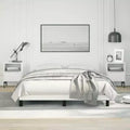 Bed Frame With Headboard White Faux Leather Queen Bed Frame