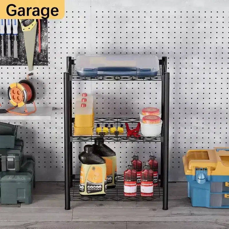 Étagère en Métal à 3 Niveaux, Rangement, Unité de Rayonnage, Étagères Utilitaires Petites, Minces, Stables, Organisateur Maison Cuisine Garage Garde-Manger