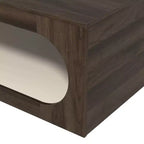 Table basse carrée Galano avec étagère de rangement à découpe incurvée 34,8 L x 34,8 P x 16,1 H