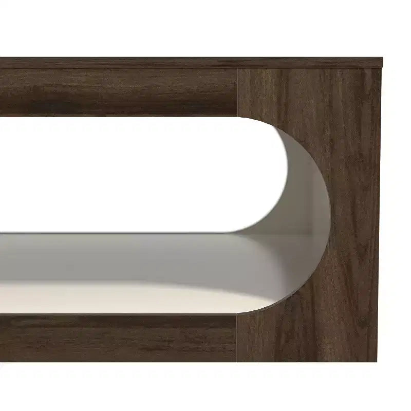 Table basse carrée Galano avec étagère de rangement à découpe incurvée 34,8 L x 34,8 P x 16,1 H