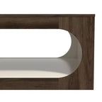 Table basse carrée Galano avec étagère de rangement à découpe incurvée 34,8 L x 34,8 P x 16,1 H