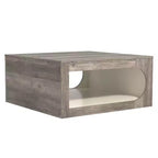 Galano Square Coffee Table with Curved Cut-Out Storage Shelf 34.8 W x 34.8 D x 16.1 H