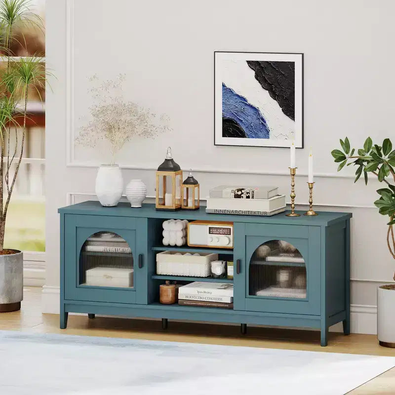 Meuble TV de ferme Costway pour téléviseurs jusqu'à 65 pouces Meuble TV moderne et vintage pour salon