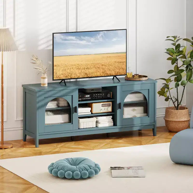 Meuble TV de ferme Costway pour téléviseurs jusqu'à 65 pouces Meuble TV moderne et vintage pour salon