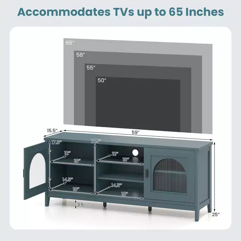 Meuble TV de ferme Costway pour téléviseurs jusqu'à 65 pouces Meuble TV moderne et vintage pour salon