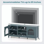 Meuble TV de ferme Costway pour téléviseurs jusqu'à 65 pouces Meuble TV moderne et vintage pour salon